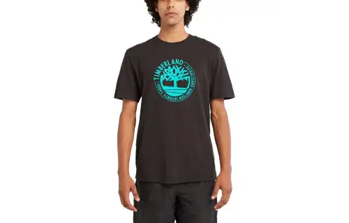 Timberland T Shirts Men's Black Crew Neck Moderate Straight Fit