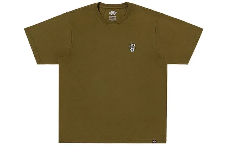 Dickies T Shirts Unisex Dark Olive Green Crew Neck Moderate Straight Fit