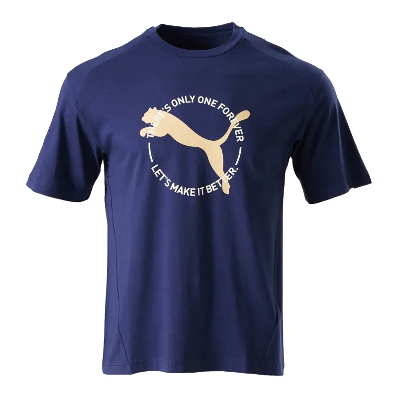 PUMA Drop Shoulder Sleeve T-Shirt Unisex Blue