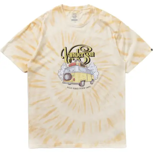 Vans T Shirts Men's Yellow Crew Neck Moderate Straight Fit