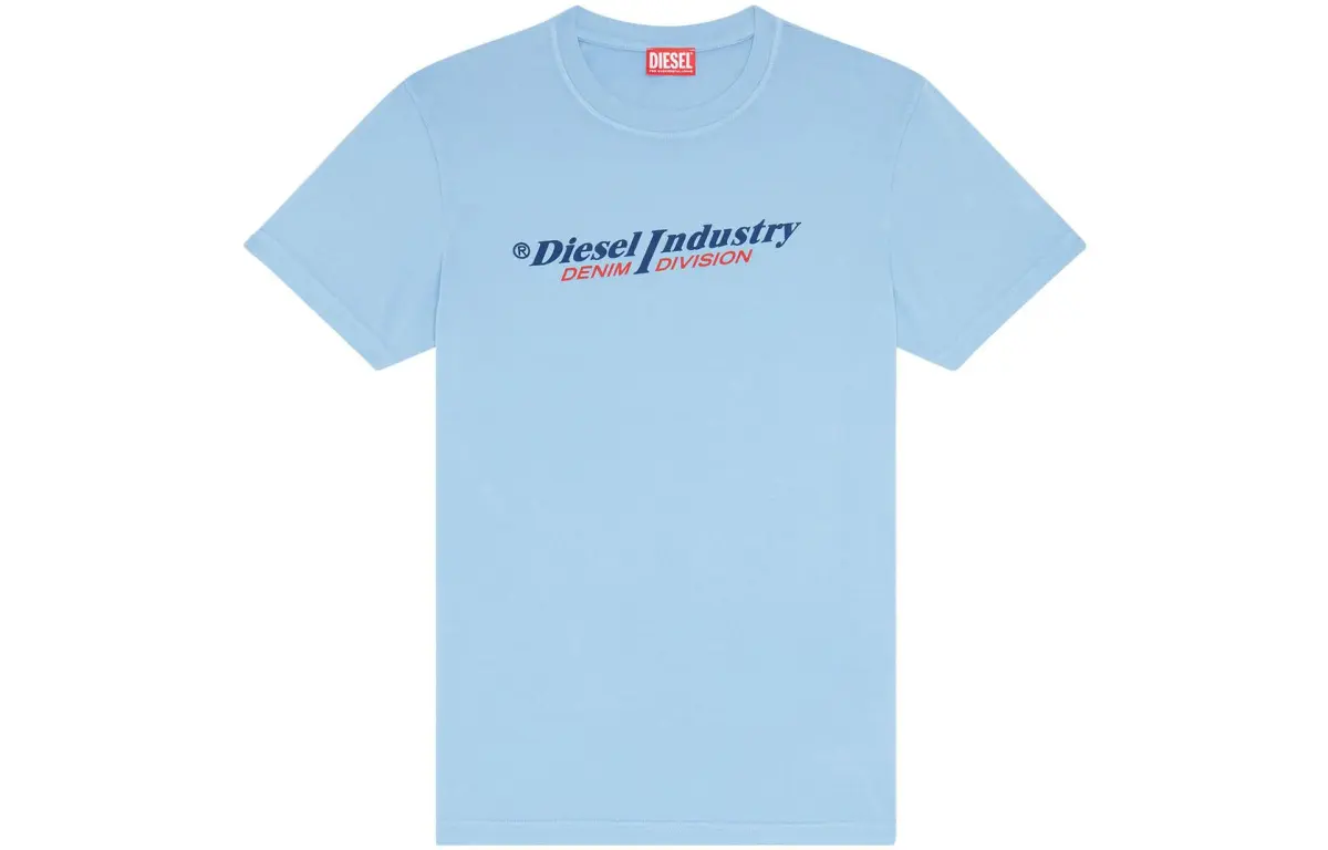 DIESEL Short Sleeved T Shirts Men's Light Blue