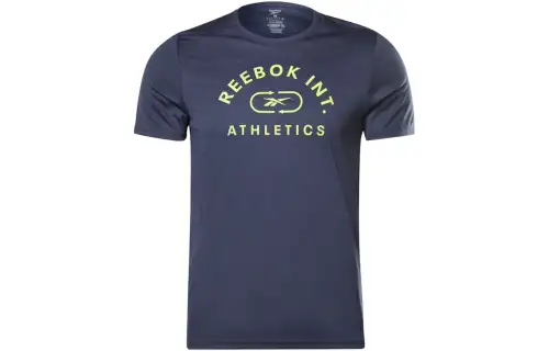 Reebok T Shirts Men's Blue Crew Neck Moderate Straight Fit