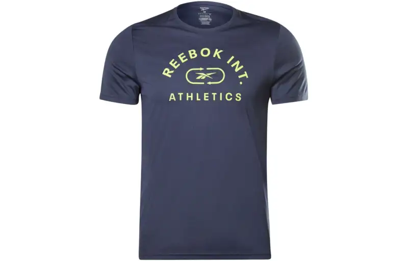 Reebok T Shirts Men's Blue Crew Neck Moderate Straight Fit