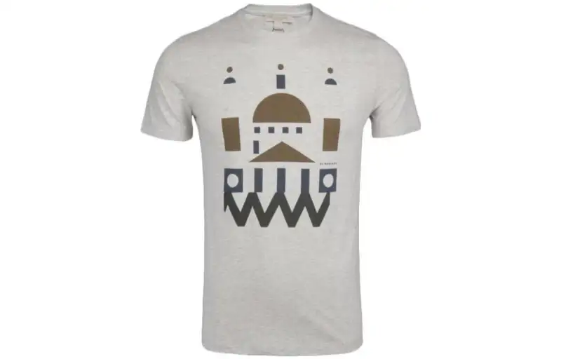 Burberry T Shirts Men's Gray Crew Neck Moderate Straight Fit