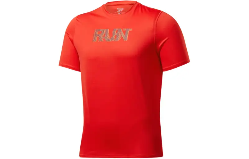 Reebok T Shirts Men's Red Crew Neck Moderate Straight Fit