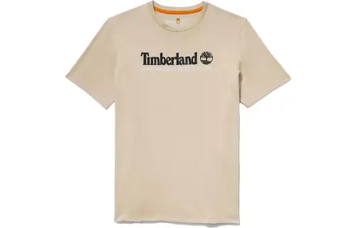 Timberland T Shirts Men's Khaki Crew Neck Moderate Straight Fit