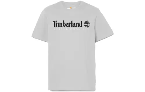 Timberland T Shirts Men's Gray Crew Neck Moderate Straight Fit