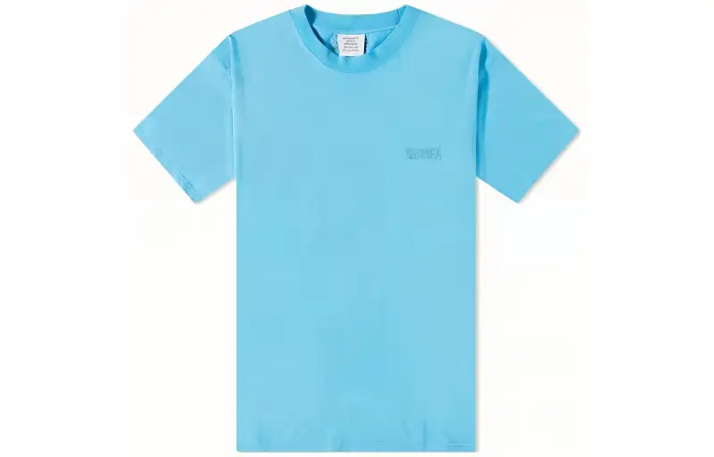 Vetements T Shirts Men's Sky Blue Crew Neck Moderate Straight Fit