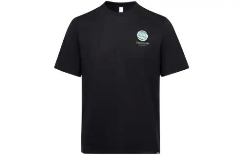 Reebok T Shirts Unisex Black Crew Neck Moderate Straight Fit