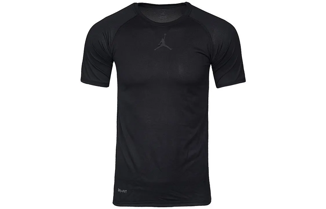 Jordan T-Shirts Men's Black Crew Neck Moderate Straight Fit