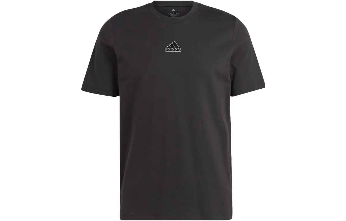 Adidas T-Shirts Men's Black Crew Neck Moderate Straight Fit