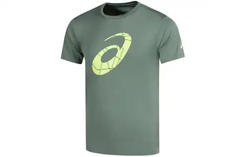 ASICS GPX T Shirts Men's Green Crew Neck Moderate
