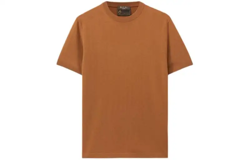 Loro Piana Vicuña Crew Neck T Shirt Men's Dark Brown
