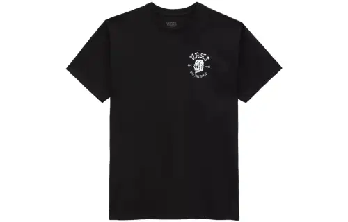Vans SHAKEN SKULLS T Shirts Men's Black Crew Neck Moderate