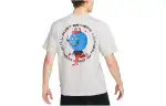 Nike T Shirts Men's Light Gray Crew Neck Moderate Straight Fit