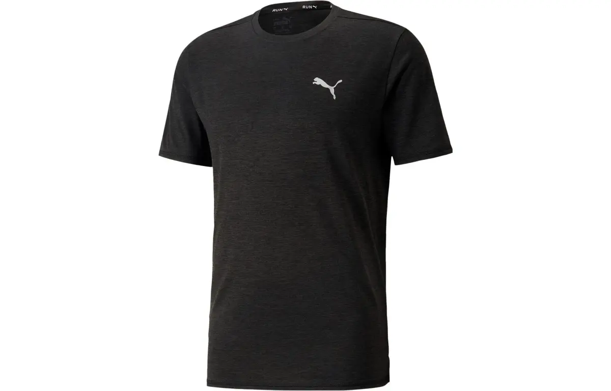 PUMA T-Shirts Men's Black Crew Neck Moderate Straight Fit