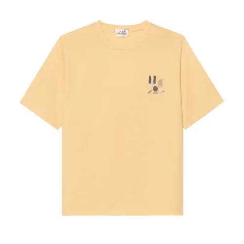 HERMES T Shirts Men's Crew Neck Moderate Straight Fit