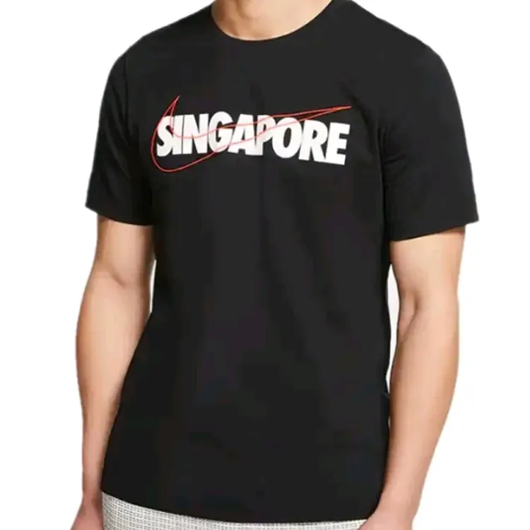 Nike City Collection T-Shirts Men's Black Crew Neck Moderate Straight Fit