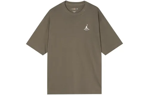 Jordan T Shirts Men's Brown Crew Neck Moderate Straight Fit