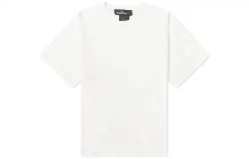 STONE ISLAND T Shirts Men's White Crew Neck Moderate Other