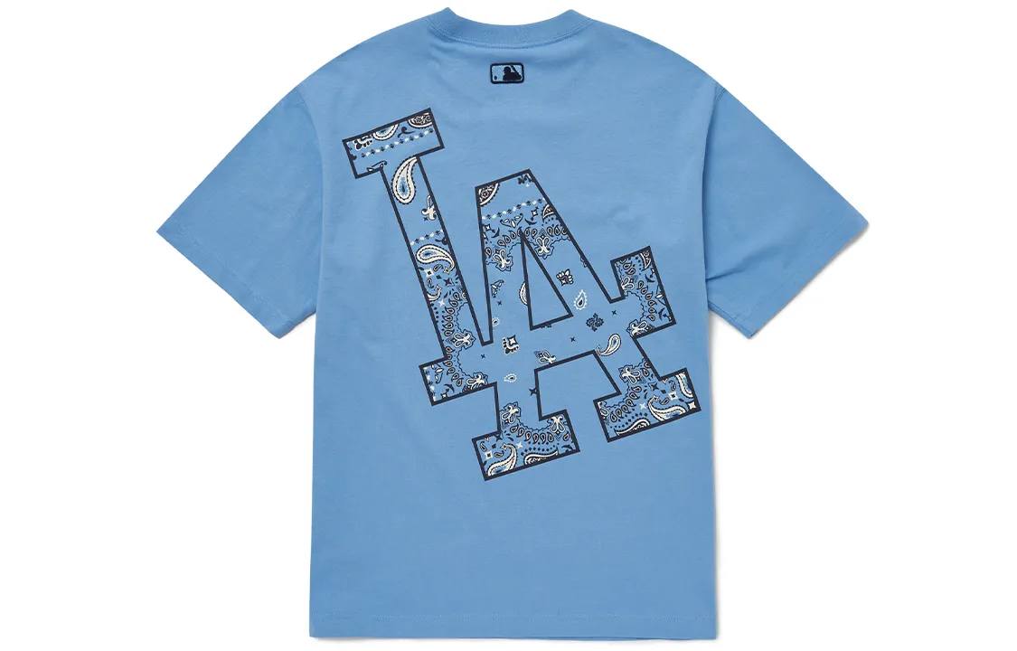 MLB T Shirt Korean Style Unisex Light Blue
