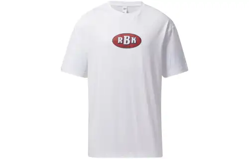 Reebok T Shirts Unisex White Crew Neck Moderate Straight Fit