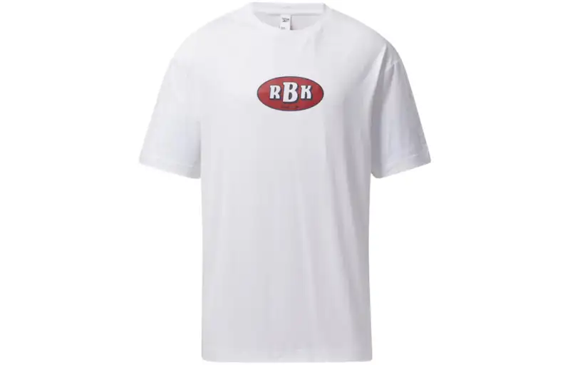 Reebok T Shirts Unisex White Crew Neck Moderate Straight Fit