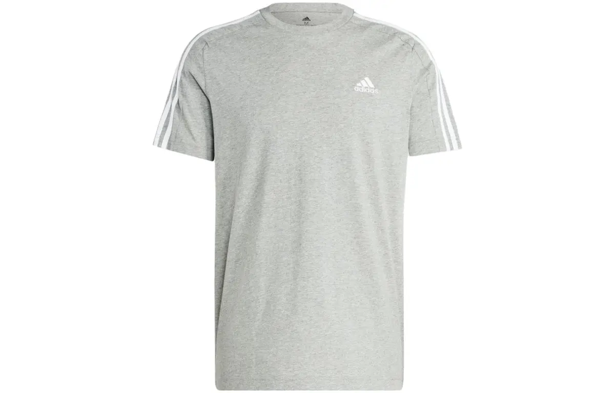 Adidas T-Shirts Men's Gray Crew Neck Moderate Straight Fit