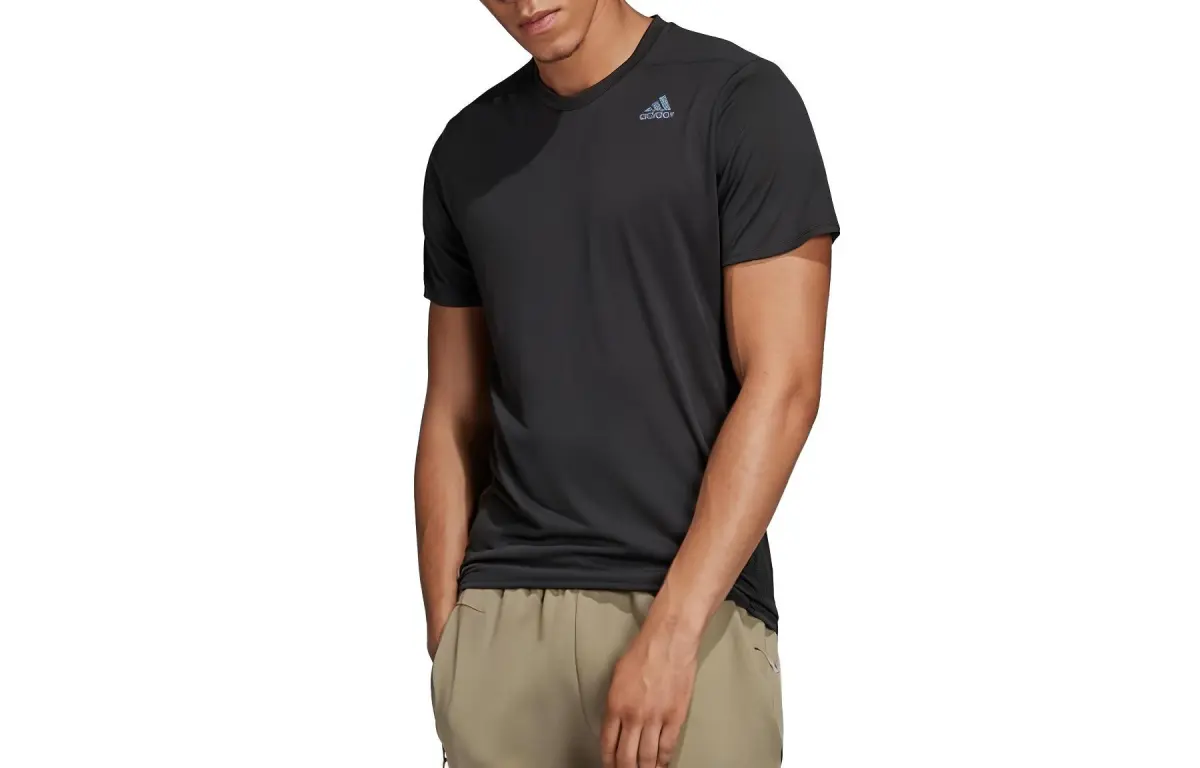 Adidas T-Shirts Men's Black Crew Neck Moderate Straight Fit