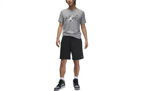 Jordan GFX T Shirts Men's Gray Crew Neck Moderate Straight Fit