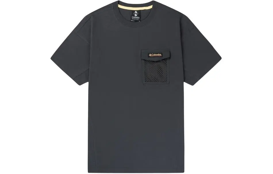 Columbia T-Shirts Men's Black Crew Neck Moderate Straight Fit