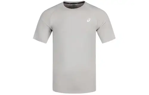 ASICS T Shirts Men's Gray Crew Neck Moderate