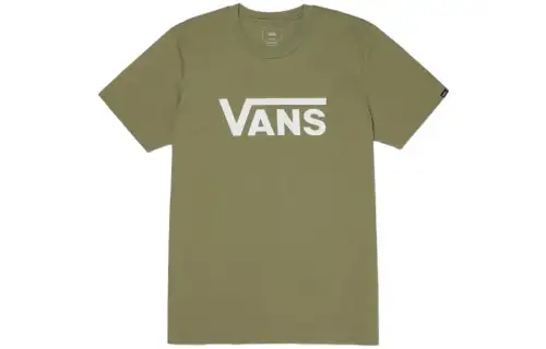 Vans T Shirts Unisex Green Crew Neck Moderate Straight Fit