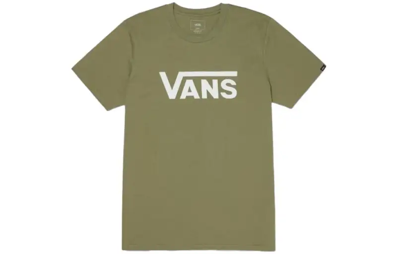 Vans T Shirts Unisex Green Crew Neck Moderate Straight Fit