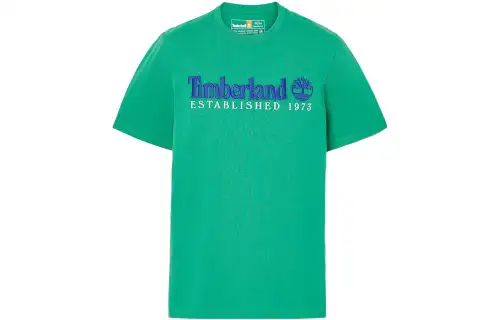 Timberland T Shirts Men's Green Crew Neck Moderate Straight Fit