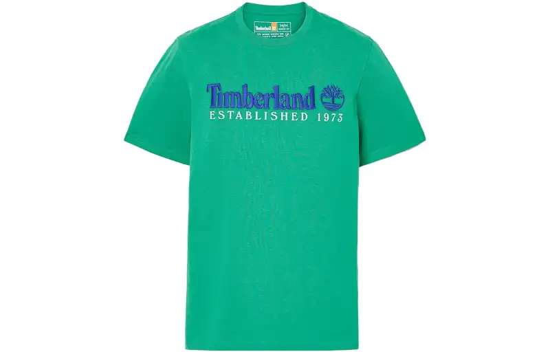 Timberland T Shirts Men's Green Crew Neck Moderate Straight Fit