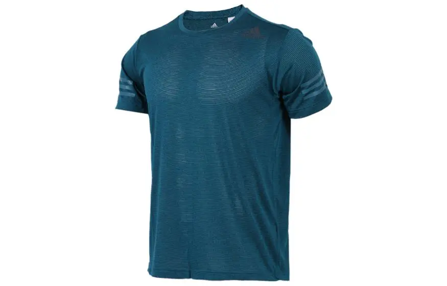 Adidas T-Shirts Men's Blue Crew Neck Moderate Straight Fit