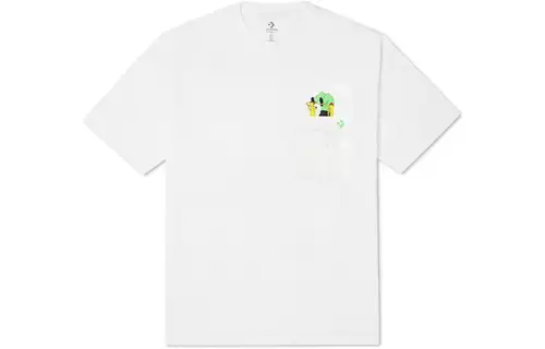 Converse Drop Shoulder Sleeve T-Shirt Men's White