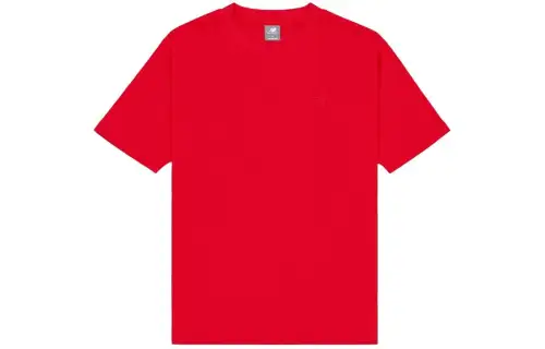 New Balance T Shirts Men's Red Crew Neck Moderate Straight Fit