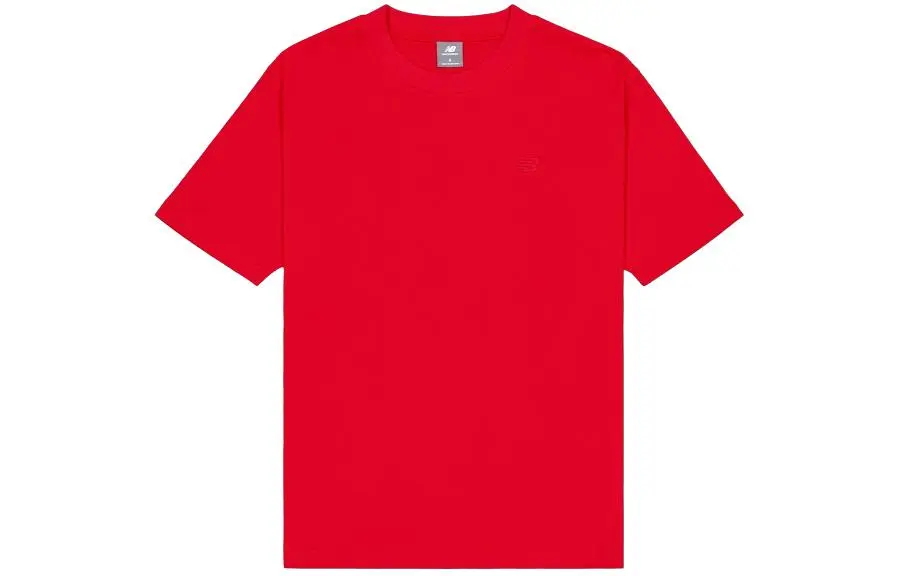 New Balance T-Shirts Men's Red Crew Neck Moderate Straight Fit