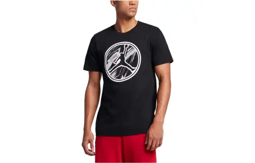 Jordan T Shirts Men's Black Crew Neck Moderate