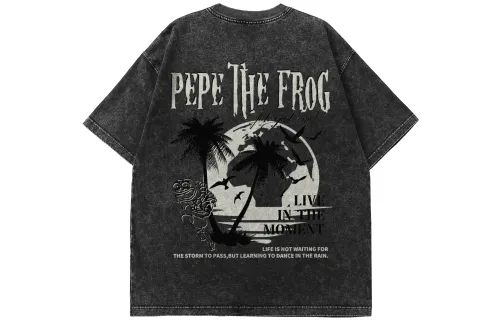 Pepe The Frog T Shirts Unisex Crew Neck Moderate Heavyweight
