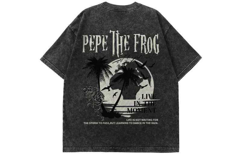 Pepe The Frog T Shirts Unisex Crew Neck Moderate Heavyweight