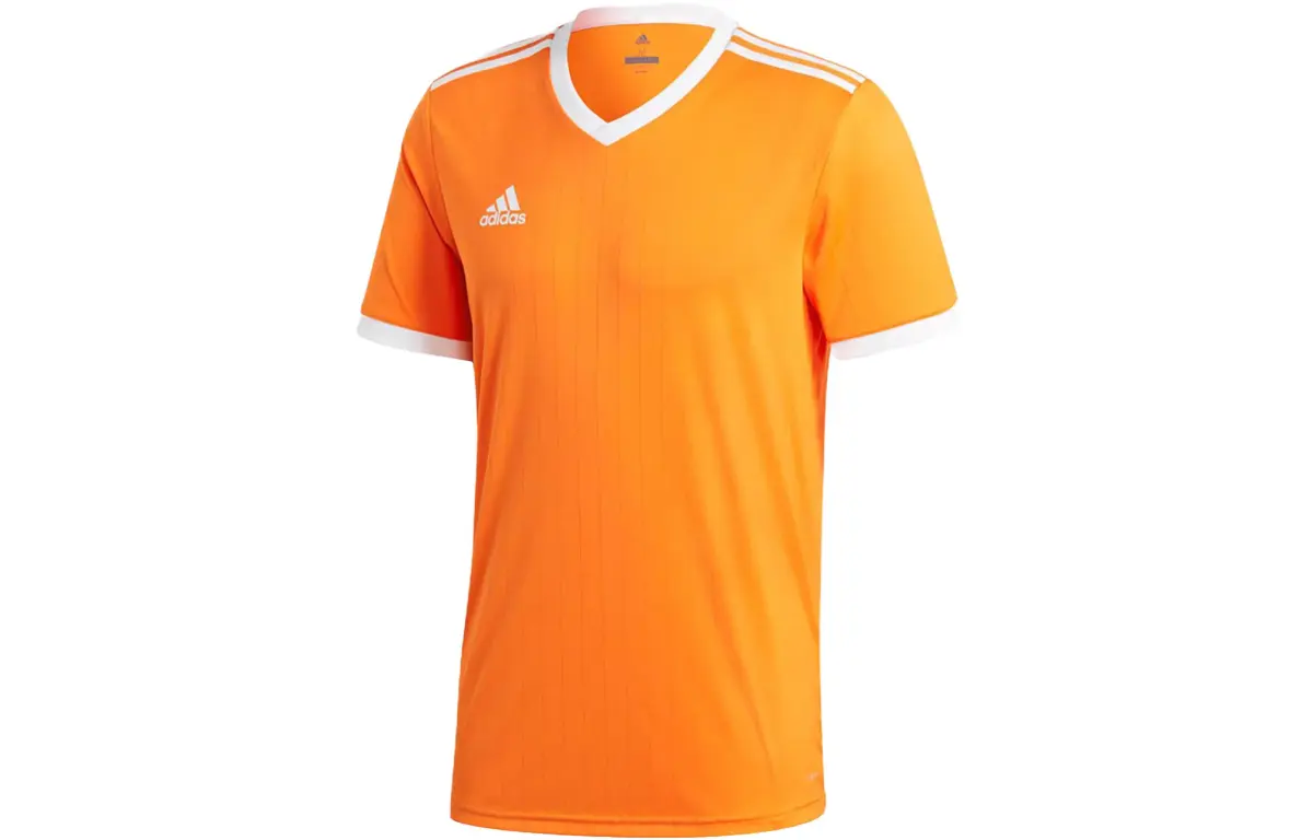 Adidas T-Shirts Men's Orange V-neck Moderate Straight Fit