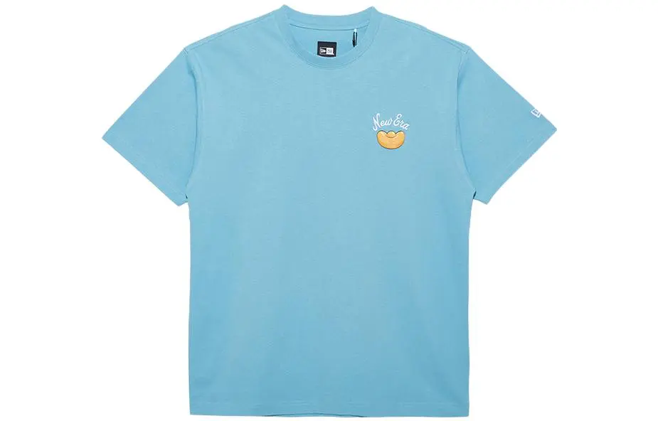 New Era T-Shirts Unisex Milk Blue Crew Neck Moderate