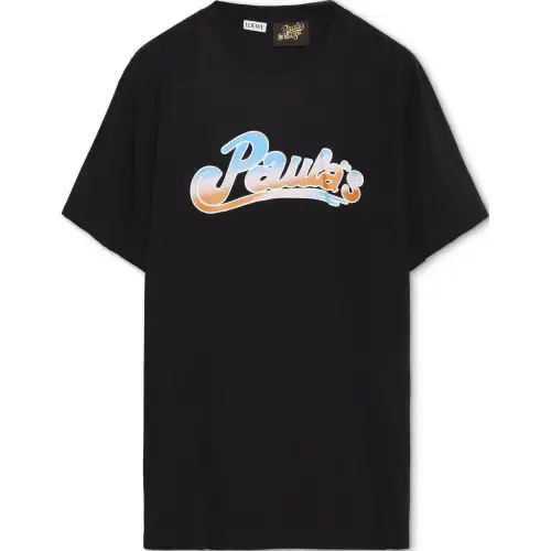 LOEWE T Shirts Men's Black Crew Neck Moderate Straight Fit