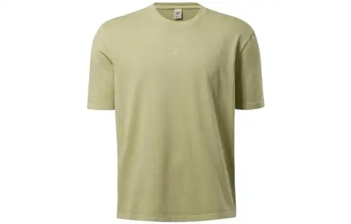 Reebok T Shirts Unisex Mustard Green Crew Neck Moderate Straight Fit