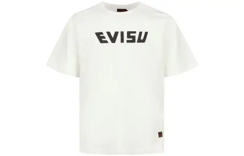 EVISU T Shirts Men's White Crew Neck Moderate Straight Fit