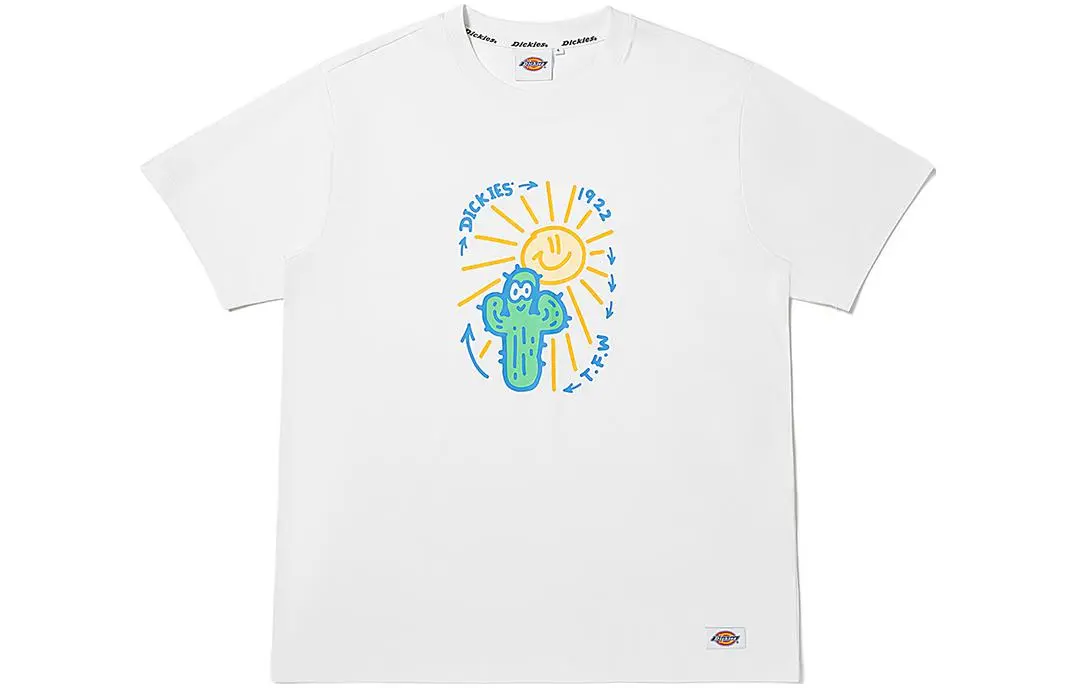 Dickies T Shirts Unisex White Crew Neck Moderate Straight Fit