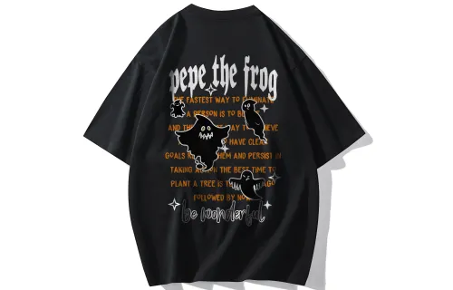 Pepe The Frog T Shirts Unisex Crew Neck Moderate Heavyweight